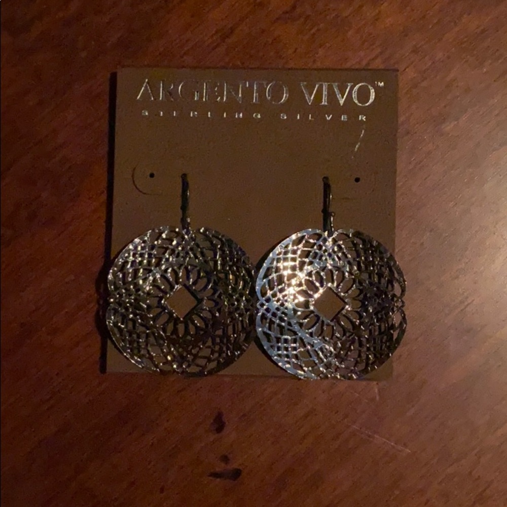 Argento Vivo Darkened Silver Filigree Earrings